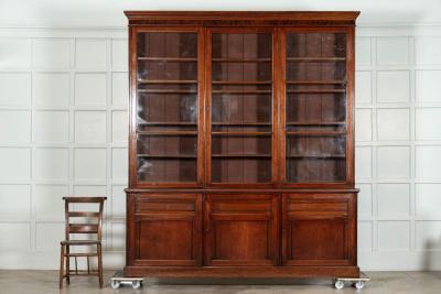 Large 19thC English Mahogany Glazed Bookcase