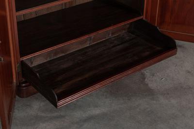 Large 19thC English Mahogany Glazed Breakfront Bookcase