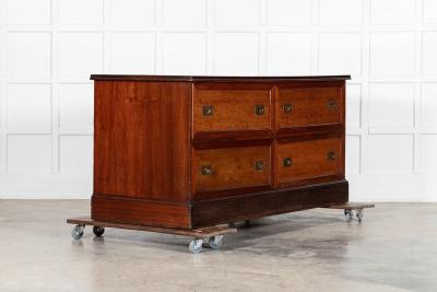Large 19thC English Mahogany Haberdashery Counter Bank Drawers