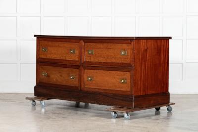 Large 19thC English Mahogany Haberdashery Counter Bank Drawers