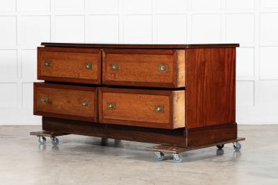 Large 19thC English Mahogany Haberdashery Counter Bank Drawers