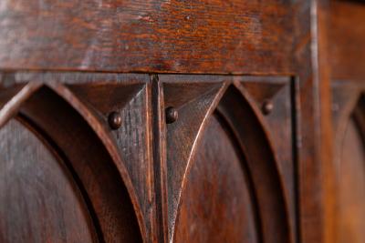 Large 19thC English Oak Glazed Library Bookcase