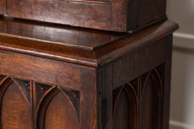 Large 19thC English Oak Glazed Library Bookcase