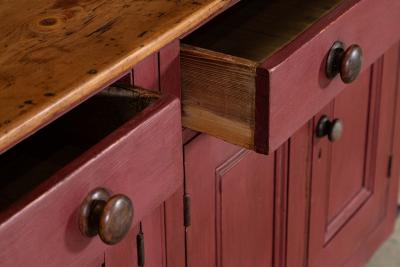 Large 19thC English Painted Pine Dresser
