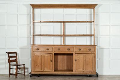 Large 19thC English Pine Dresser