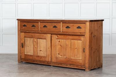 Large 19thC English Pine Dresser Base