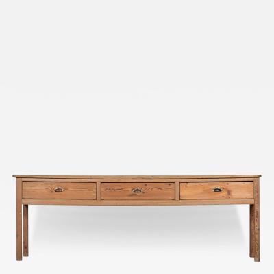Large 19thC English Pine Dresser Base