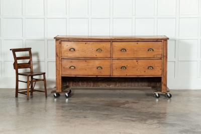 Large 19thC English Pine Dresser Base
