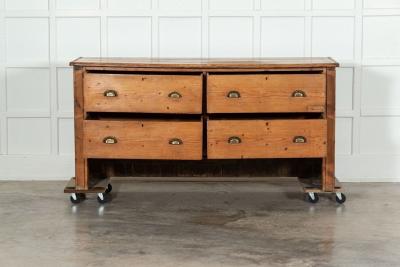 Large 19thC English Pine Dresser Base