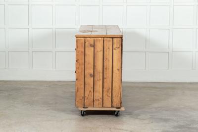 Large 19thC English Pine Dresser Base
