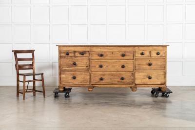 Large 19thC English Pine Dresser Base