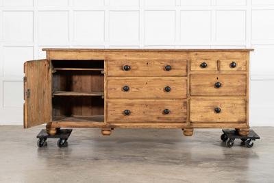 Large 19thC English Pine Dresser Base