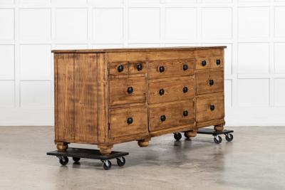 Large 19thC English Pine Dresser Base