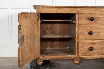 Large 19thC English Pine Dresser Base