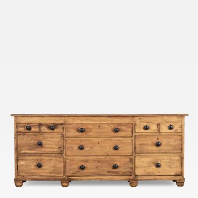 Large 19thC English Pine Dresser Base