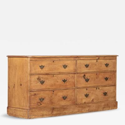 Large 19thC English Pine Dresser Base Drawers