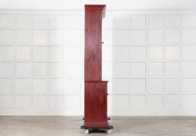 Large 19thC English Pine Glazed Dresser Bookcase