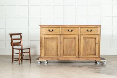 Large 19thC English Pine Oak Dresser Base