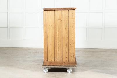 Large 19thC English Pine Oak Dresser Base