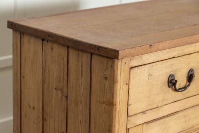 Large 19thC English Pine Oak Dresser Base