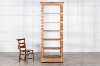 Large 19thC English Pine Pantry Etagere Shelves on Castors