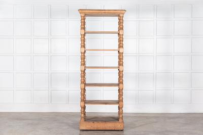 Large 19thC English Pine Pantry Etagere Shelves on Castors