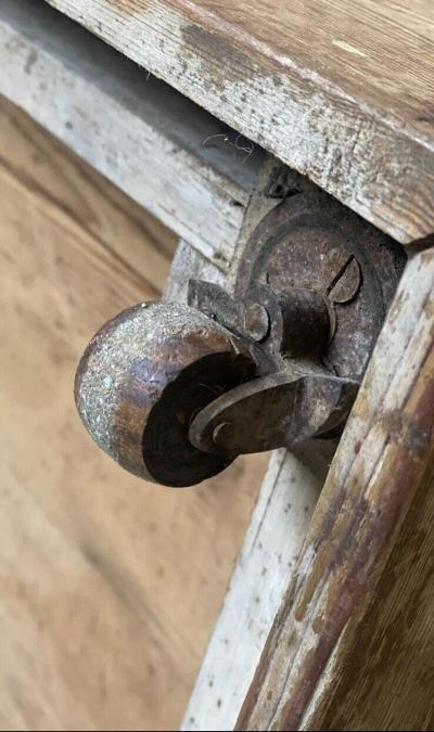 Large 19thC English Pine Pantry Etagere Shelves on Castors