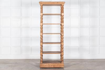 Large 19thC English Pine Pantry Etagere Shelves on Castors