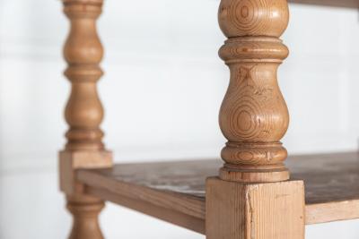 Large 19thC English Pine Pantry Etagere Shelves on Castors