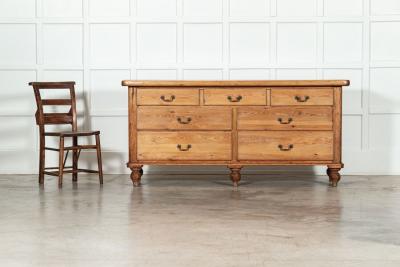 Large 19thC English Pine dresser Base