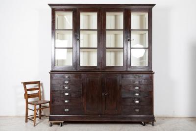 Large 19thC English Specimen Display Cabinet Bookcase