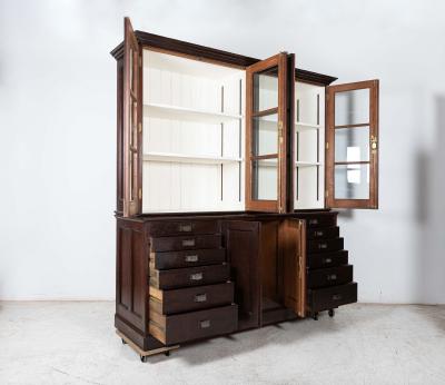 Large 19thC English Specimen Display Cabinet Bookcase
