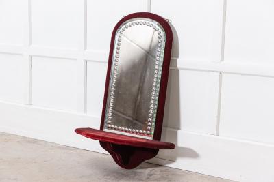 Large 19thC English Velvet Sorcerers Mirror