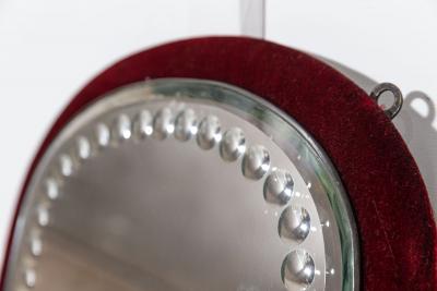 Large 19thC English Velvet Sorcerers Mirror