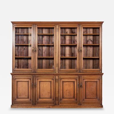 Large 19thC English Walnut Glazed Bookcase