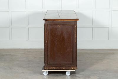 Large 19thC French Mahogany Pine Painted Counter Drawers