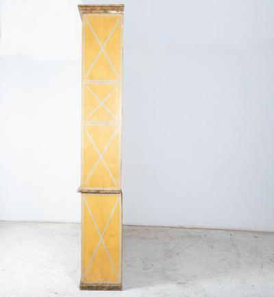 Large 19thC French Painted Pine Glazed Bookcase