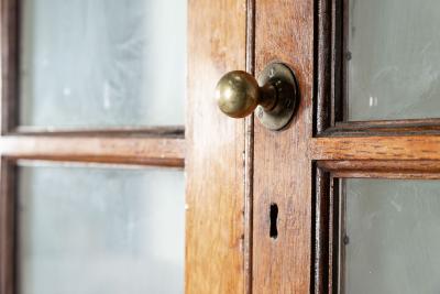 Large 19thC Glazed Oak Bookcase Dresser