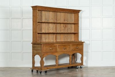 Large 19thC Irish Pine Potboard Dresser