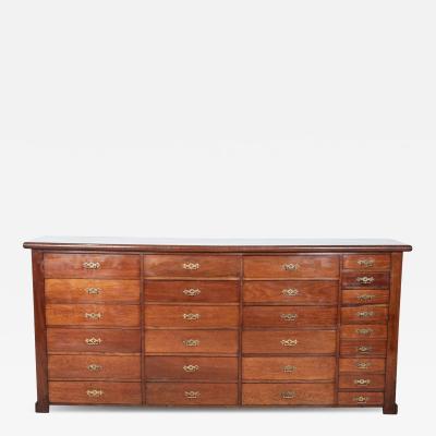 Large 19thC Mahogany Museum Bank of Drawers Cabinet