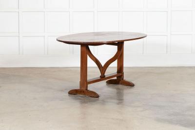 Large 19thC Oval French Fruitwood Vendange Wine Table