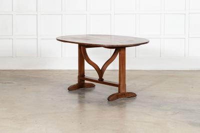 Large 19thC Oval French Fruitwood Vendange Wine Table