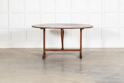 Large 19thC Oval French Fruitwood Vendange Wine Table