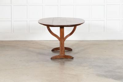Large 19thC Oval French Fruitwood Vendange Wine Table