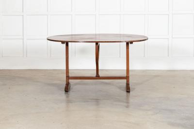 Large 19thC Oval French Fruitwood Vendange Wine Table