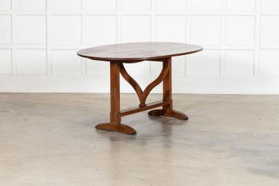 Large 19thC Oval French Fruitwood Vendange Wine Table