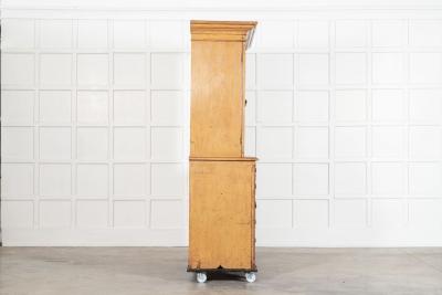 Large 19thC Painted English Pine Glazed Dresser