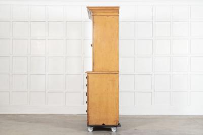 Large 19thC Painted English Pine Glazed Dresser