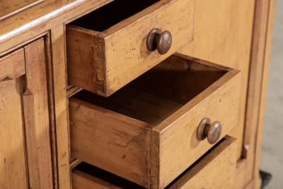 Large 19thC Painted English Pine Glazed Dresser