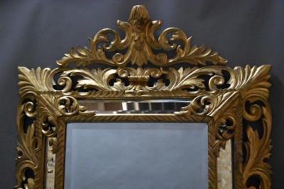 Large 19thc Italian giltwood cushion mirror